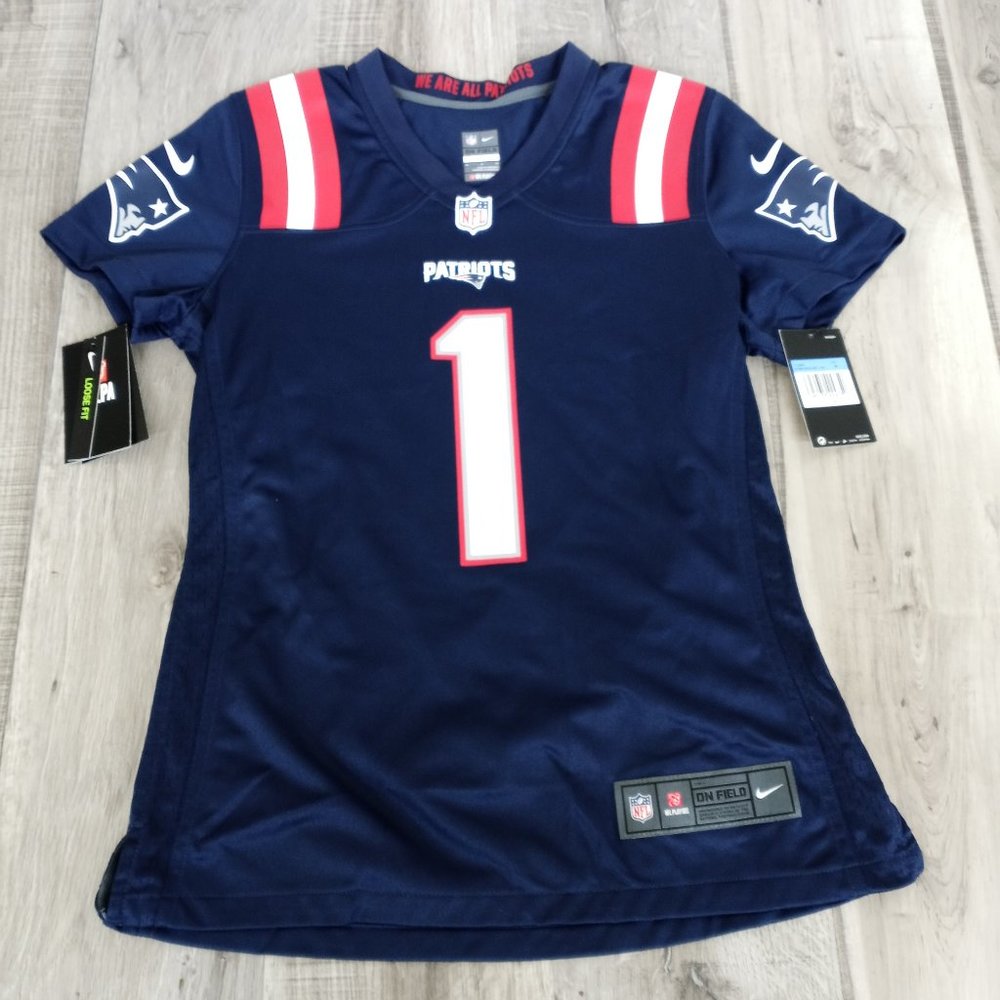 Women's Nike NFL Jersey New England Patriots #1 CamNewton NEW WITH TAGS